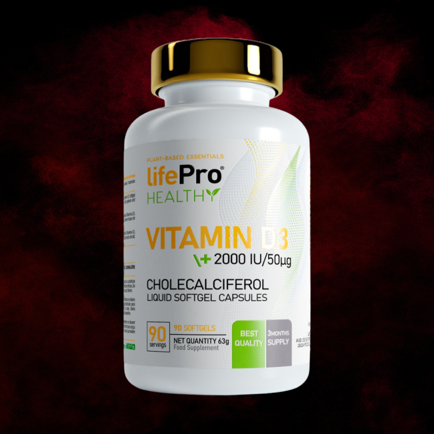 Vitamine D3 2000 UI (Cholecalciférol) - Life Pro Healthy - 90 Capsules Liquides